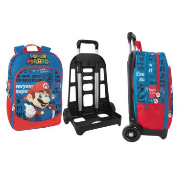 Zaino trolley scuola staccabile super mario