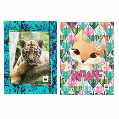 Cartella 3 lembi elastico 25x35 dorso cm. 1 wwf