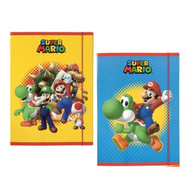 Cartella 3 lembi elastico 25x35 dorso cm. 1 supermario