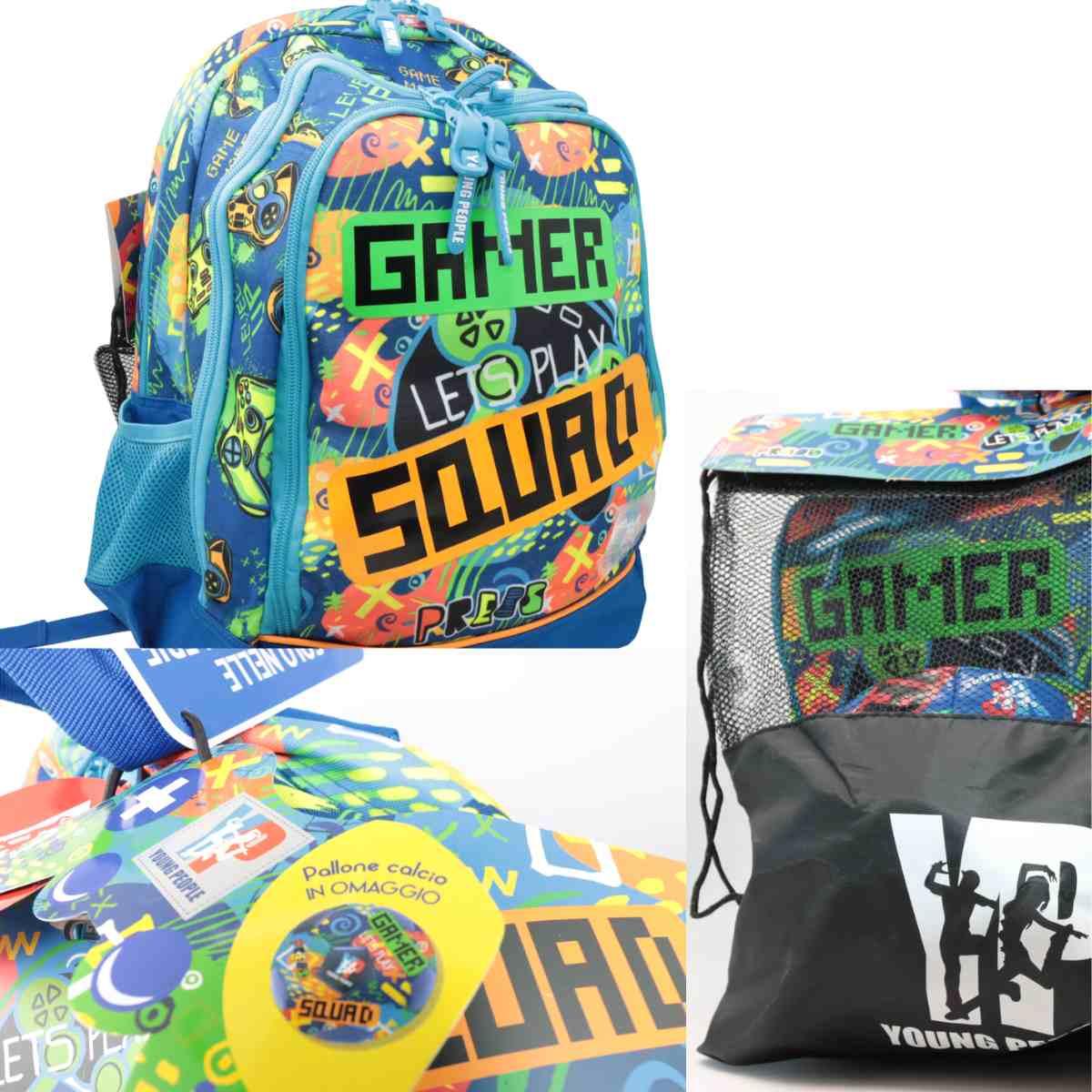 Zaino scolastico dream young people boy con sacca e pallone