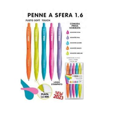 Set da 5 penne a scatto  1,6 colorate tinta unita