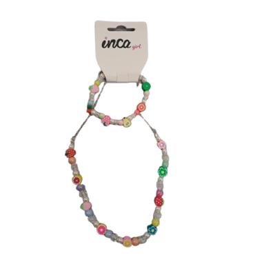 Set collana e bracciale elastico con frutta