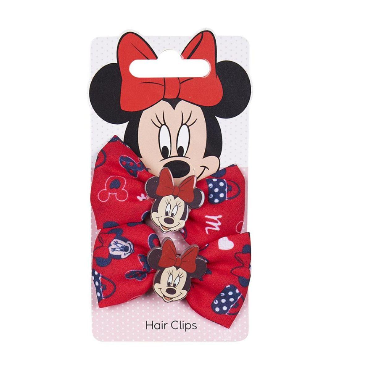 Set accessori capelli minnie mouse disney 2 pinze con fiocco