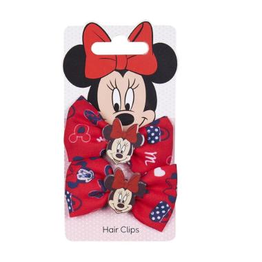 Set accessori capelli minnie mouse disney 2 pinze con fiocco