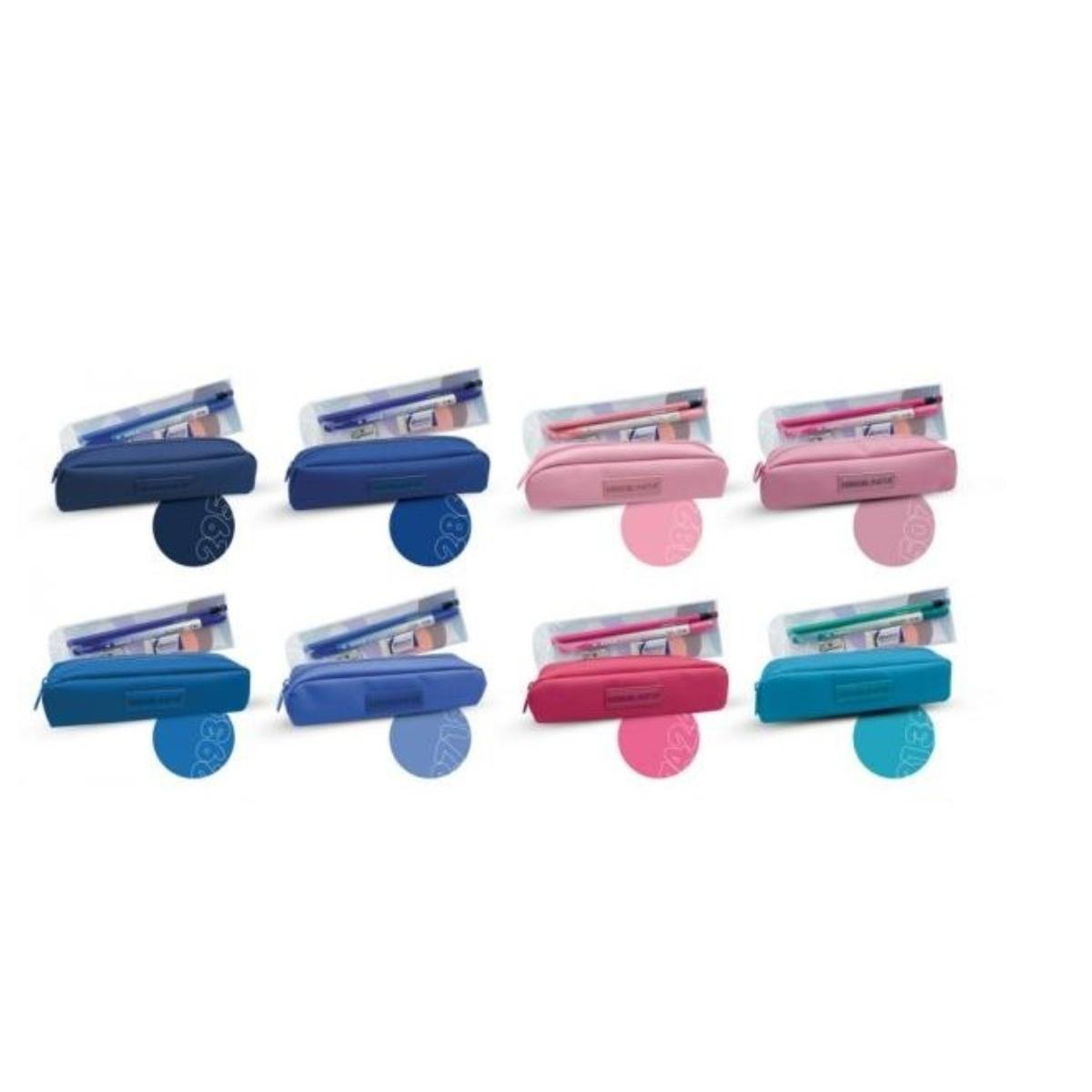 Astuccio bustina rettangolare tinta unita con kit cancelleria