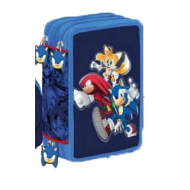 Astuccio 3 zip sonic friends