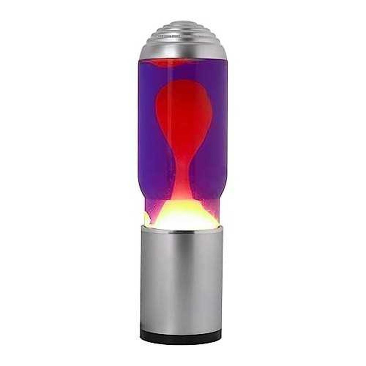 Lampada  aromatic diffuser aboard  con base silver, liquido viola/cera gialla