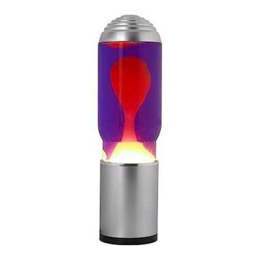 Lampada  aromatic diffuser aboard  con base silver, liquido viola/cera gialla