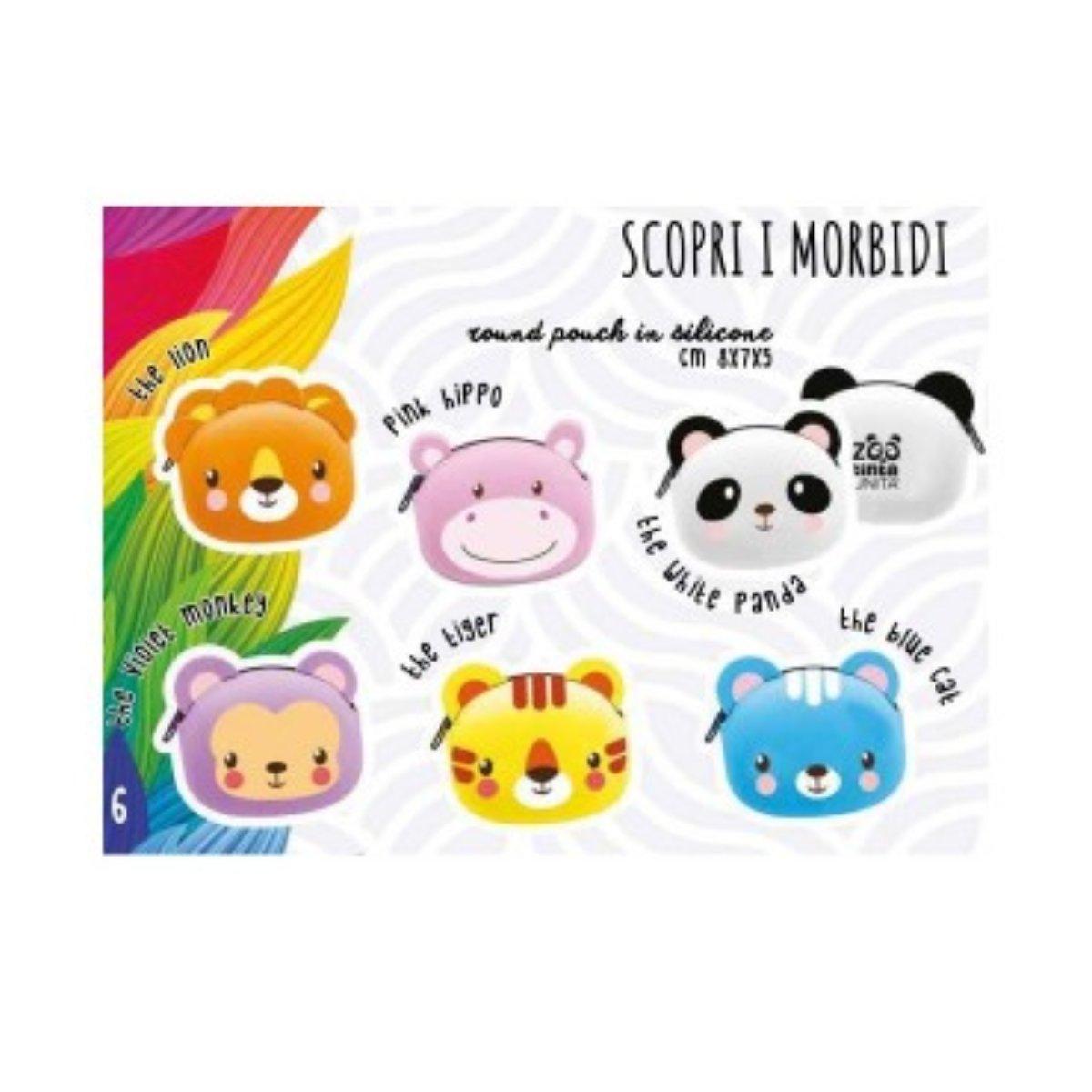 Portamonete in silicone tinta unita zoo