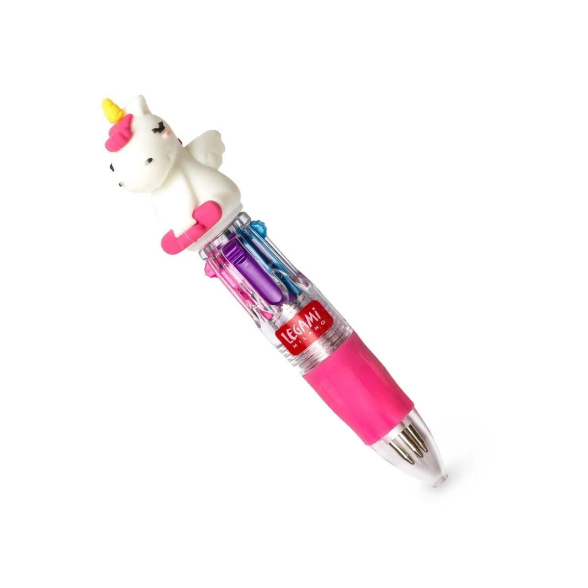 Mini penna 4 colori unicorno