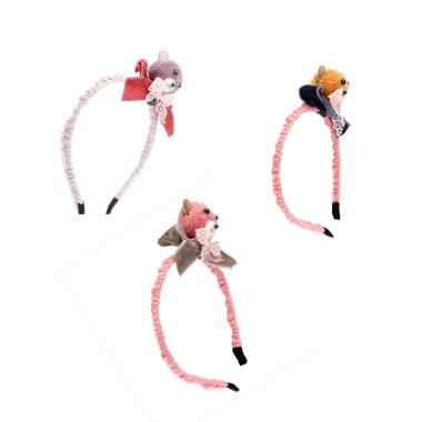 CERCHIETTO FODERATO CON TESTA DI ORSO<br />