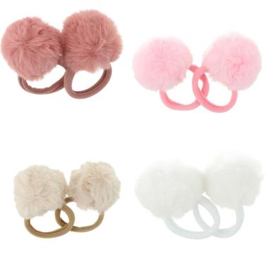 Set 2 elastici capelli con pompon