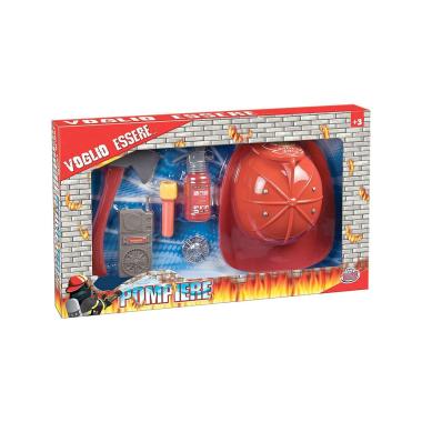 Set pompiere con elmetto e  accessori