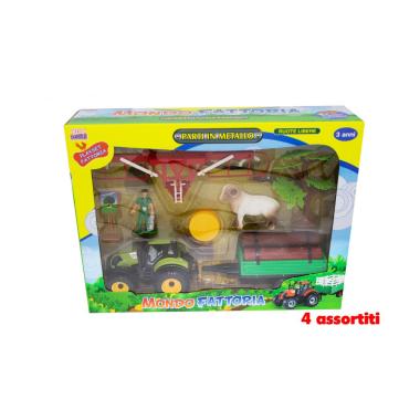 Mondo fattoria con trattore e animali