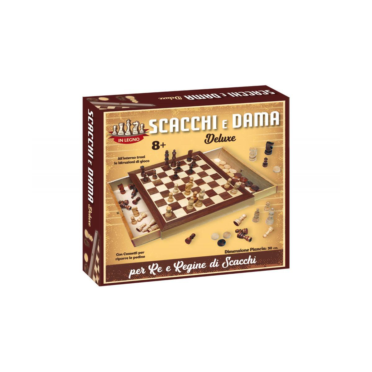 Dama e scacchi deluxe legno 30x30