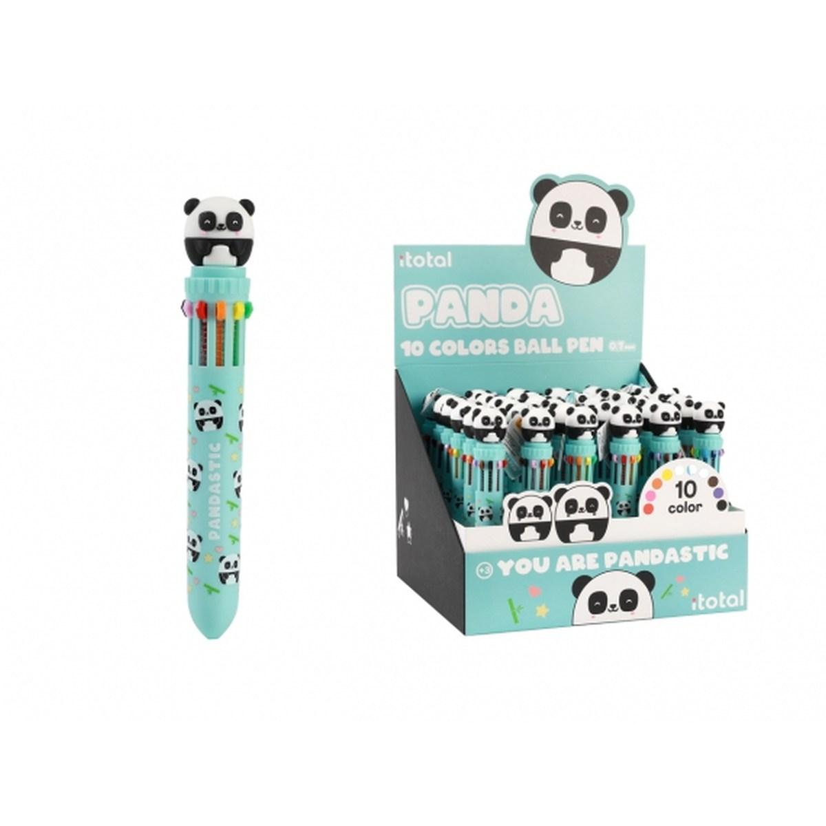 Penna multicolore 10 colori panda
