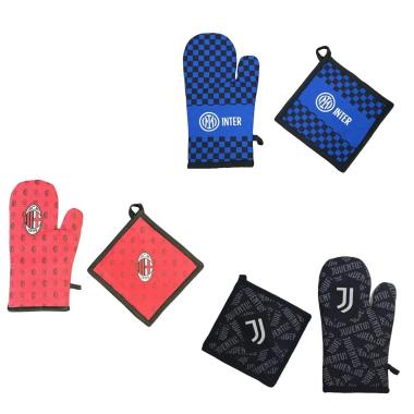 Set barbecue guanto e presina squadra del cuore