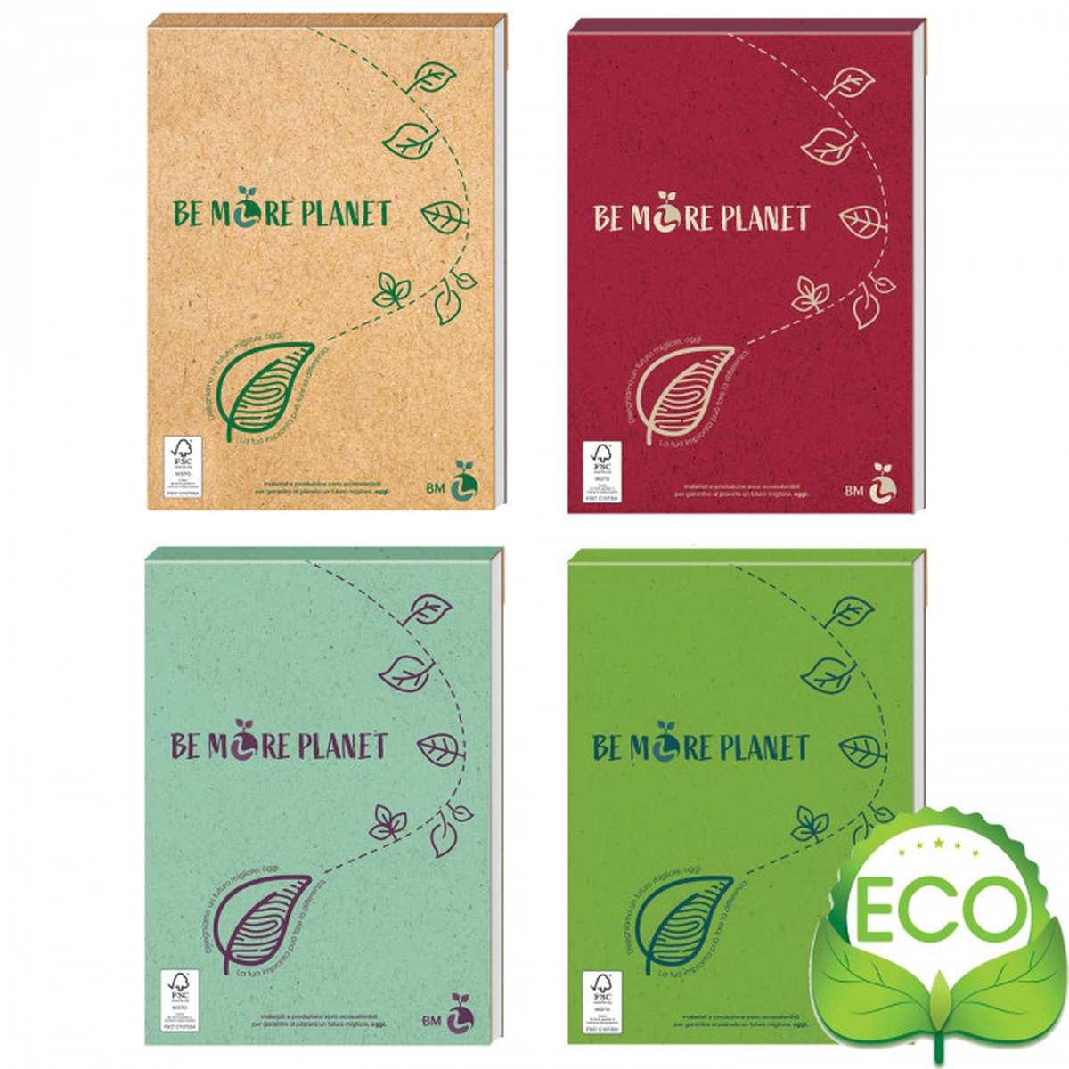 Blocco note ecologico gr.80 bianco 100 fogli planet bm be more