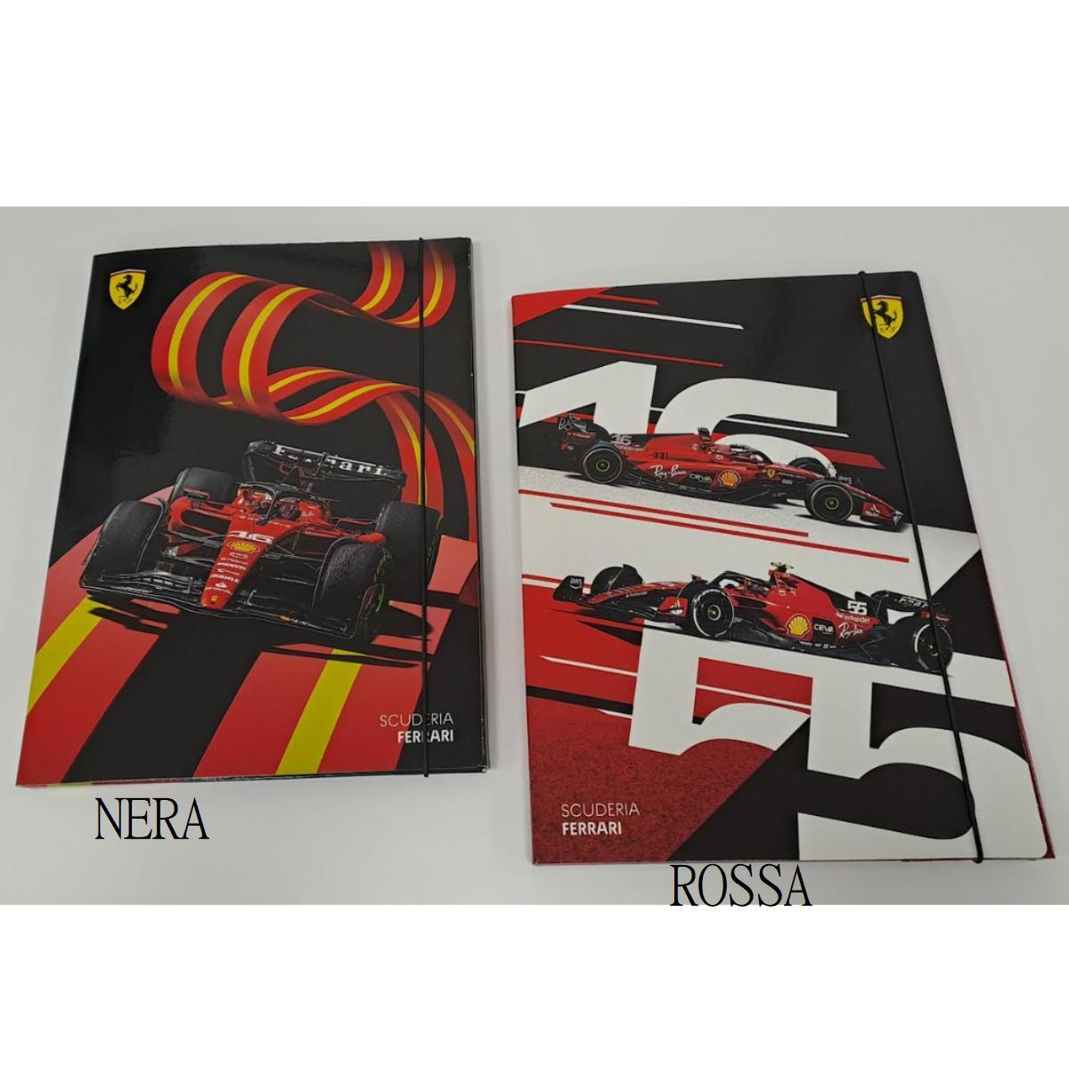 Cartella porta fogli a 3 lembi con elastico ferrari