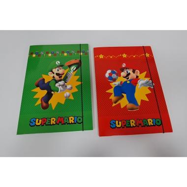 Cartella portafogli 3 lembi con elastico super mario