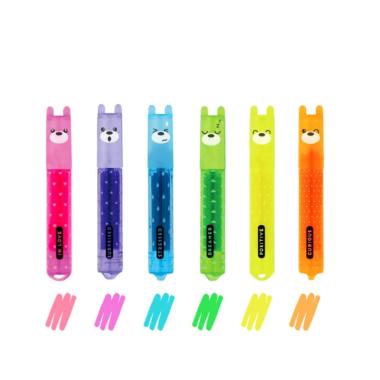 Set 6 mini penne a gel glitterate