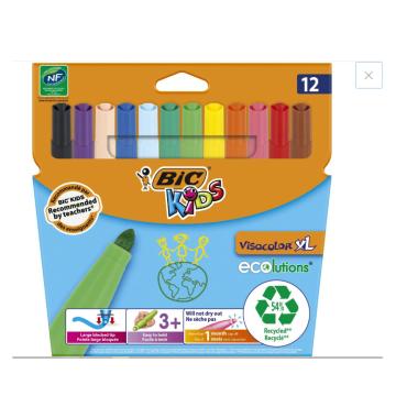 Pennarello bic kids punta 4,5 mm 12 colori