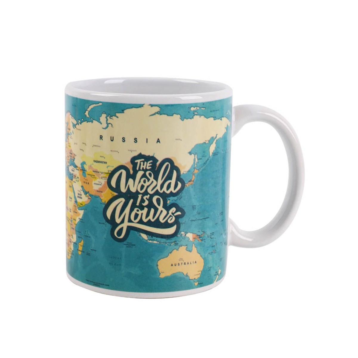 Tazza in ceramica blue maps