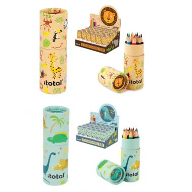 Tubo con 12 pastelli colorati