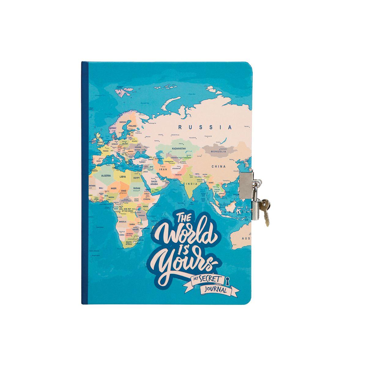 Diario segreto con lucchetto blue maps