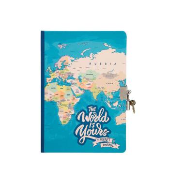 Diario segreto con lucchetto blue maps