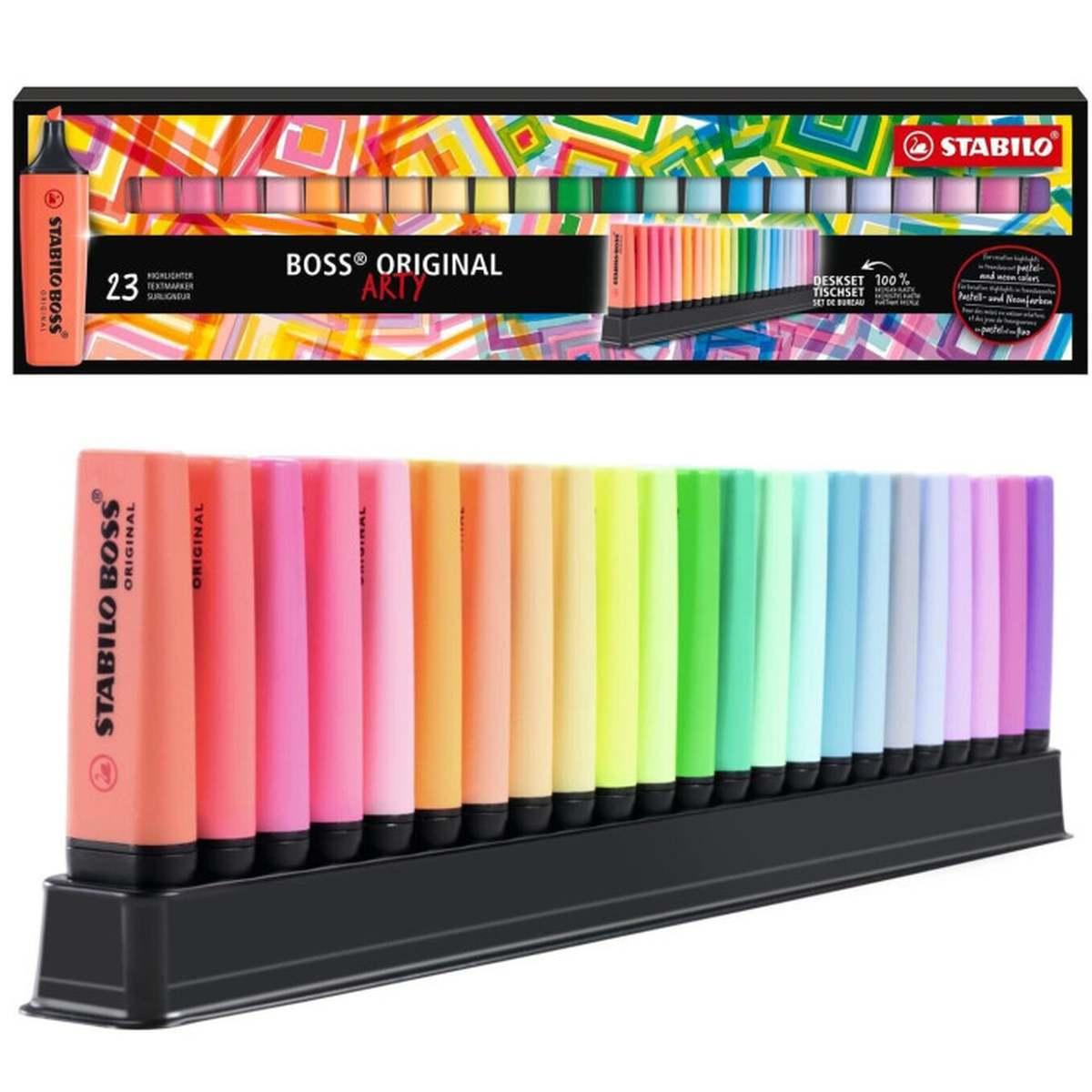 Evidenziatore boss original arty+ boss pastel desk set 23 colori stabilo