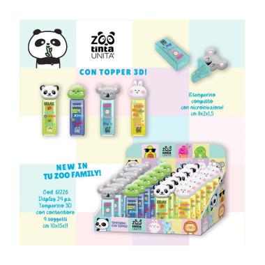 Temperini 3d 1 foro con contenitore tinta unita zoo