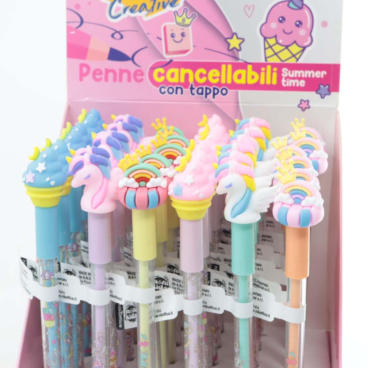 Penna cancellabile con tappo summer time