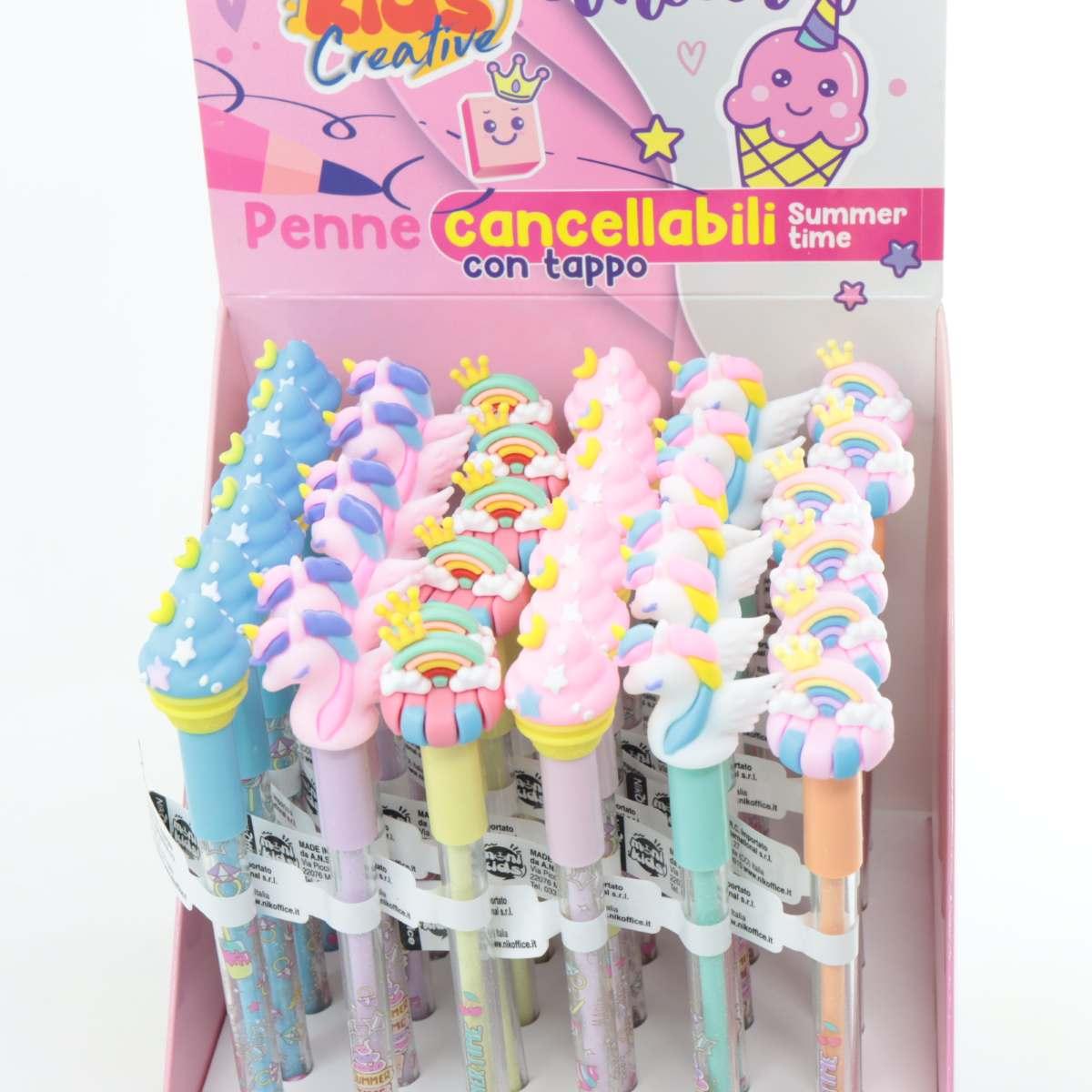 Penna cancellabile con tappo summer time