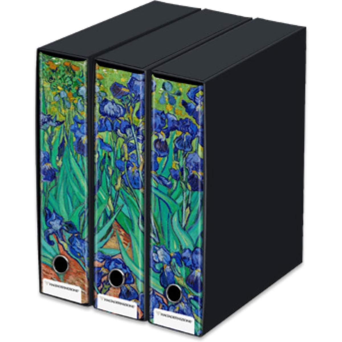 Set 3 raccoglitori archivio 26x29x35 dorso 8 iris van gogh