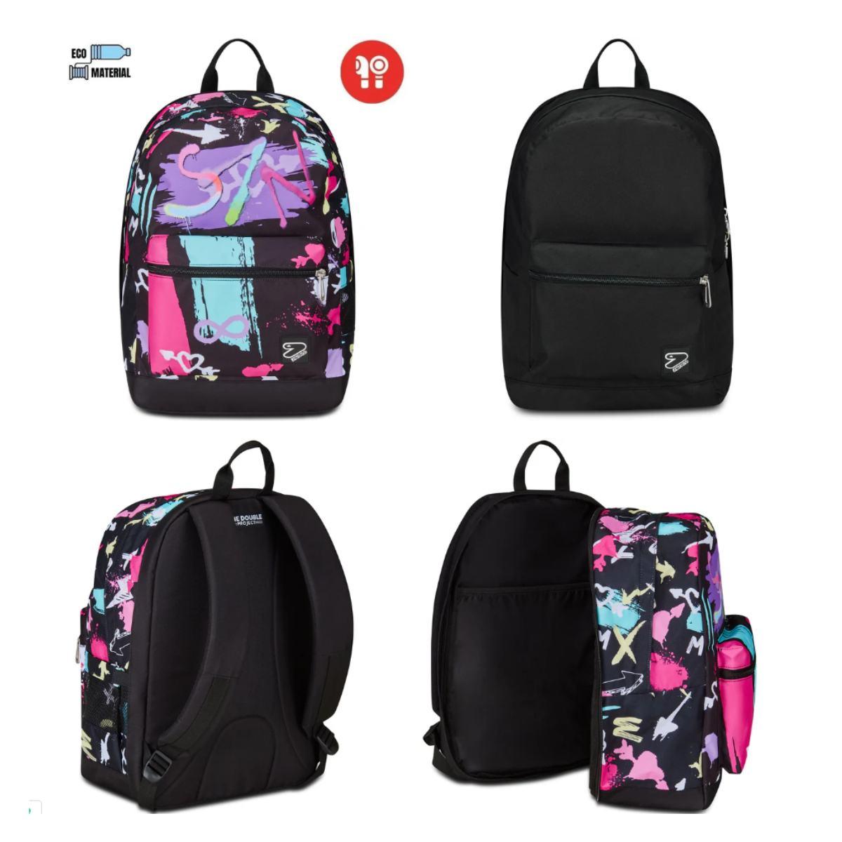 Zaino seven reversibile new con earphones wireless - the double graffitiload girl