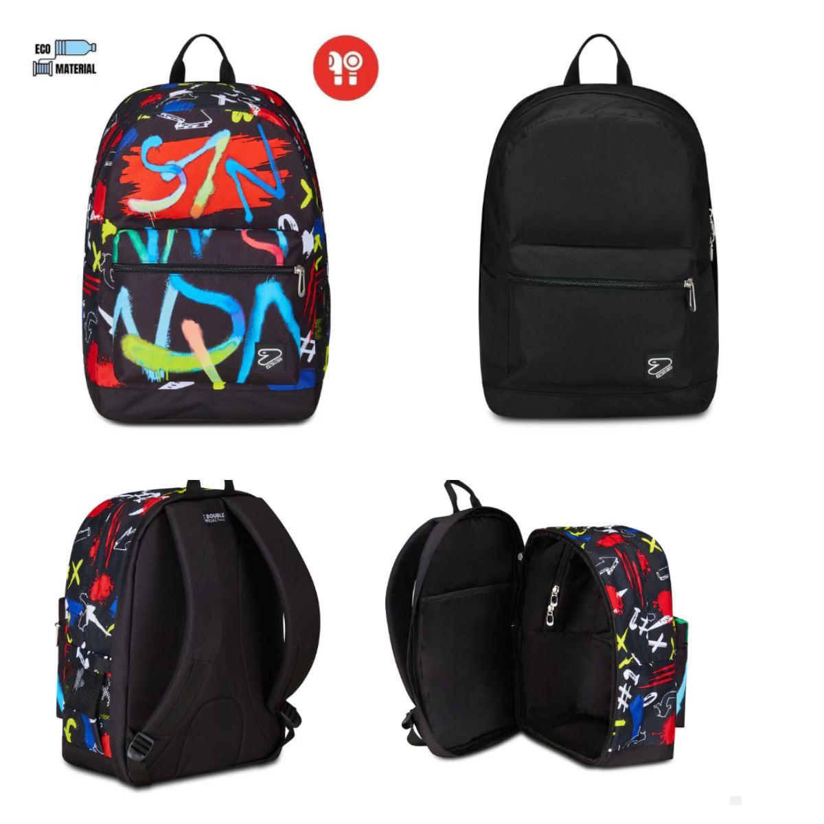 Zaino seven reversibile new con earphones wireless - the double graffitiload boy