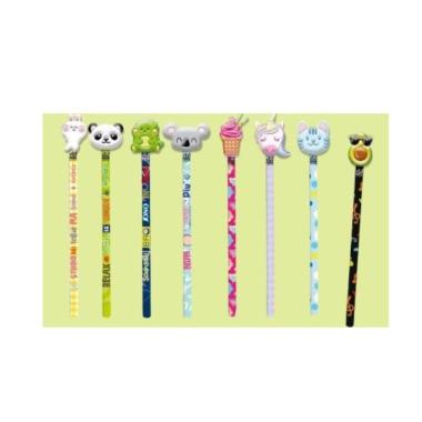 Matita tinta unita zoo con topper