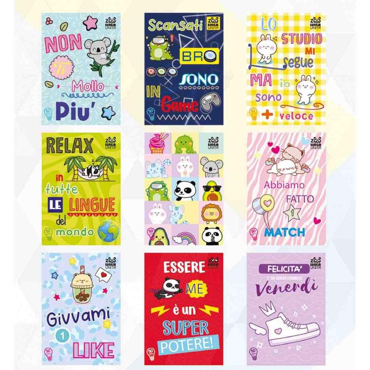 Maxi quaderno a4 tinta unita zoo