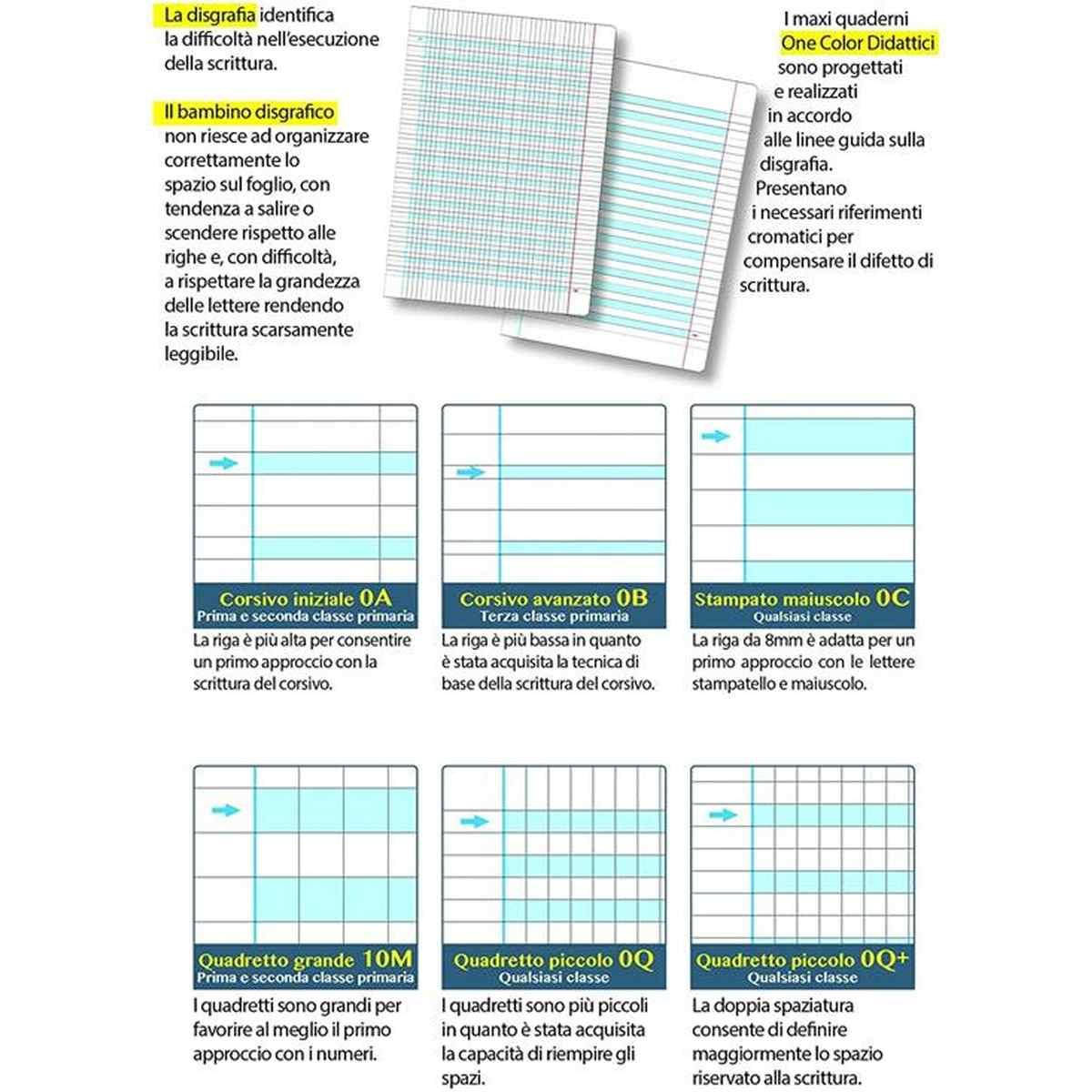 Maxi quaderno a4 linea blu one color didattico