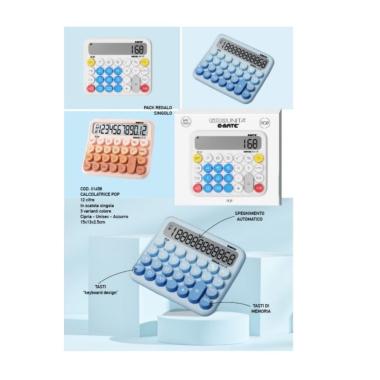 Calcolatrice pop tinta unita 12 cifre