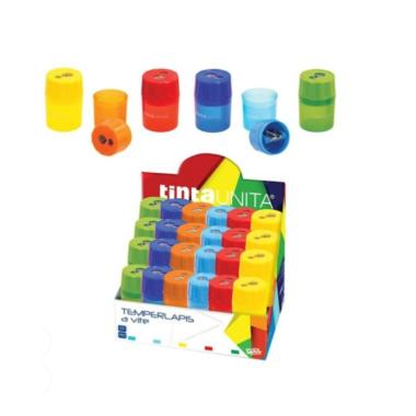 Tempereamatite a vite 2 fori  tinta unita colori assortiti