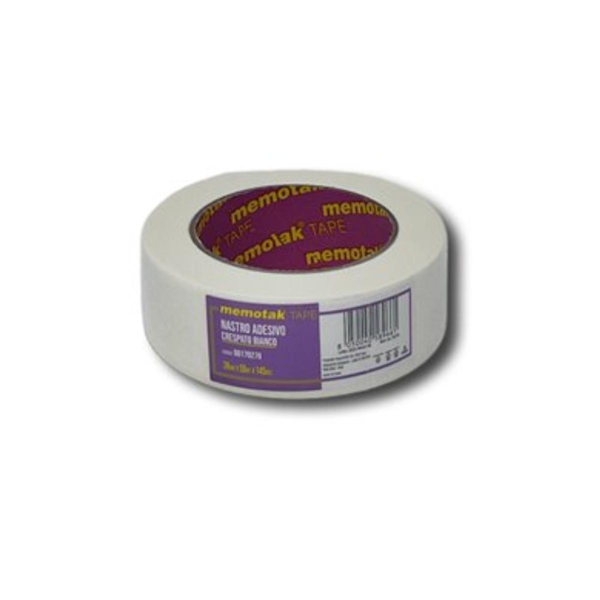 Nastro adesivo crespato bianco 38x50 mm memotak