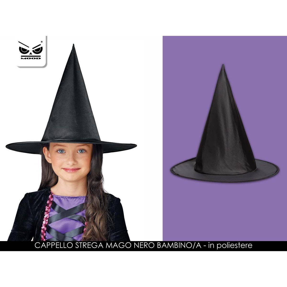 Cappello strega mago nero bambino