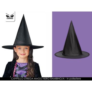 Cappello strega mago nero bambino
