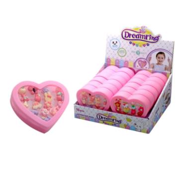 Cofanetto cuore con 16 anelli