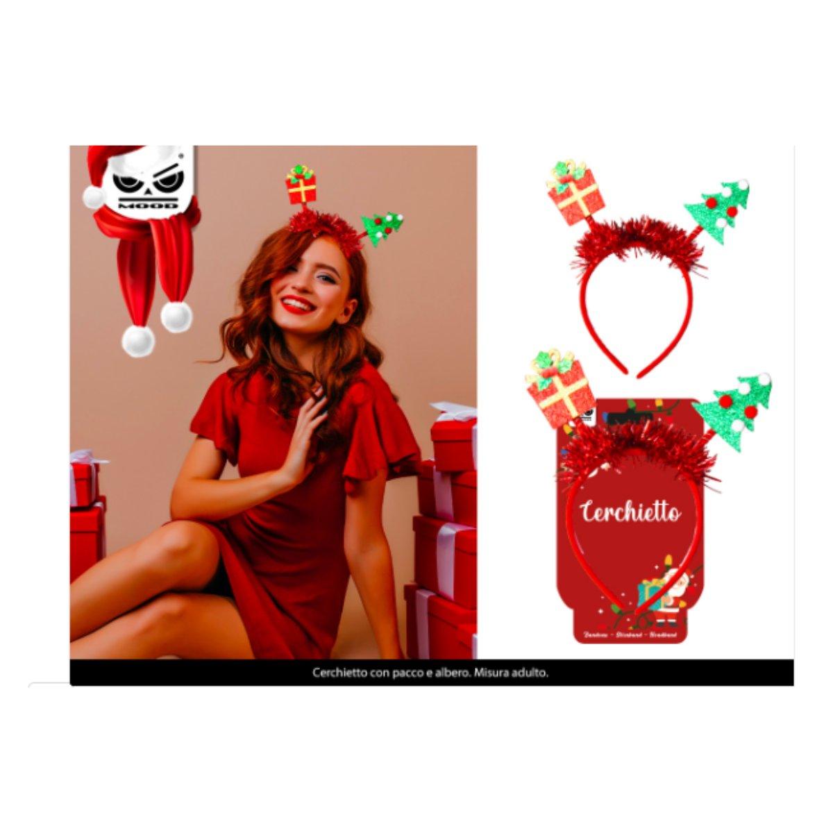 Cerchietto pacco e albero natalizio