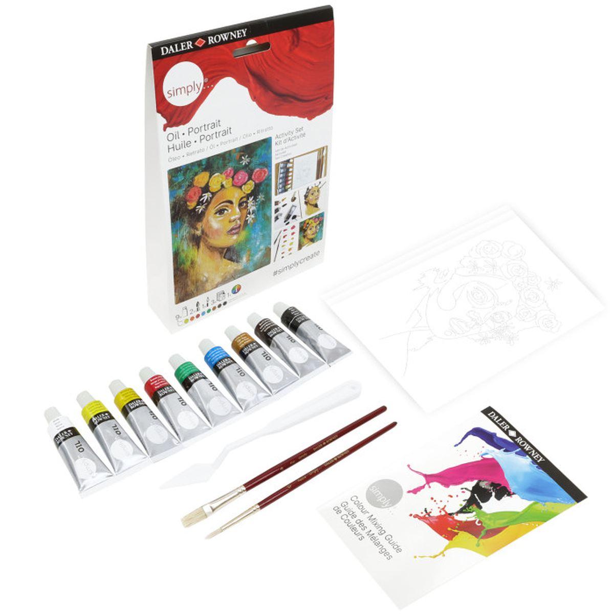 Starter set activity colori olio soggetto ritratto simply daler-rowney