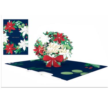 Biglietto auguri kirigami fatto a mano natal garland