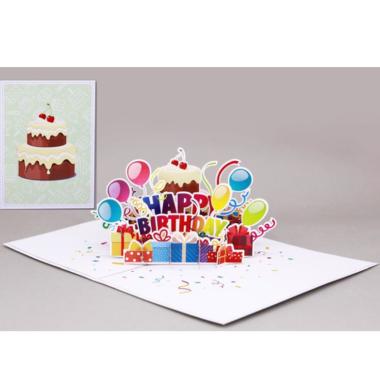 Biglietto auguri kirigami happy birthday